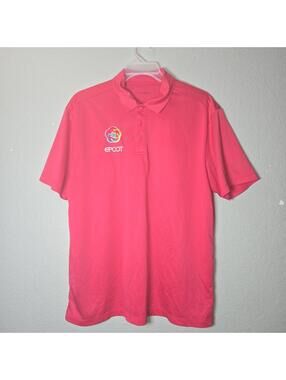 Disney Parks Cast Member Epcot Center Polo Pink Port Authority Shirt Adult XL